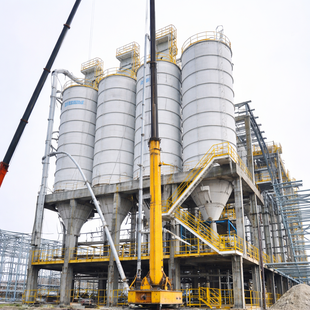 Industrial cement plant with cranes and silos ALL SIZE OF BOLTED TYPE - Image 1